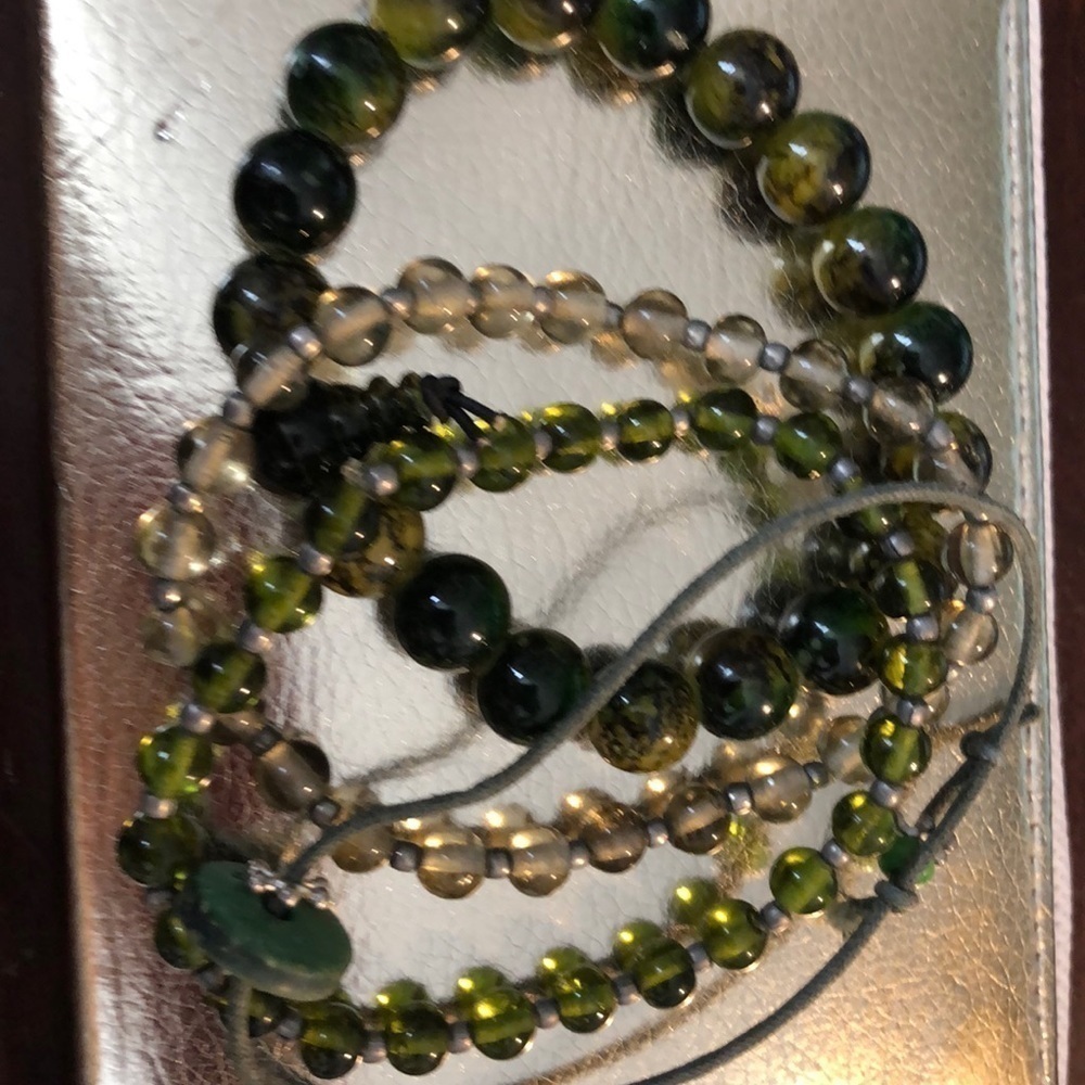 Beaded bracelets in green shade 4 of them